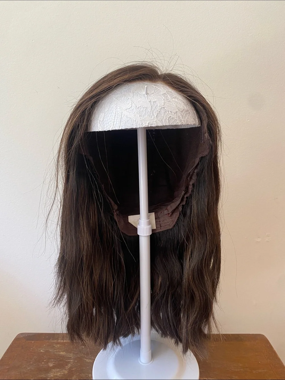 GORGEOUS Brown with highlights Human Hair Wig - Lace top